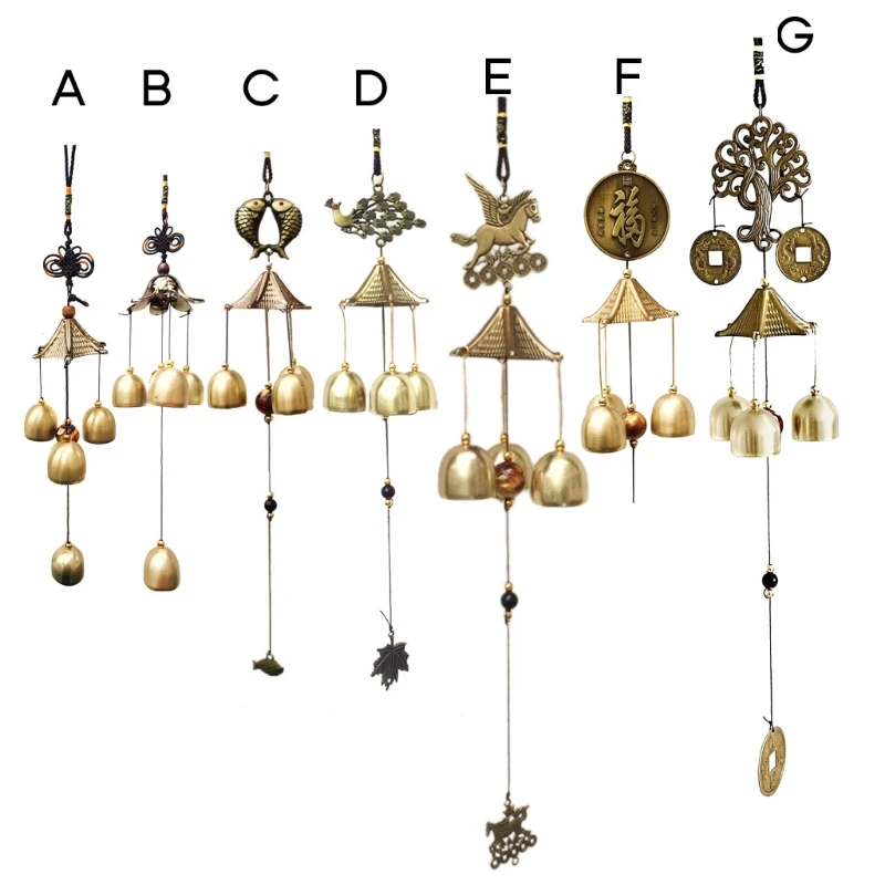 

Copper Metal Wind Chimes, Chinese Lucky Windbells, Pendant Ornament, Fengshui Bells, Yard Garden Decoration
