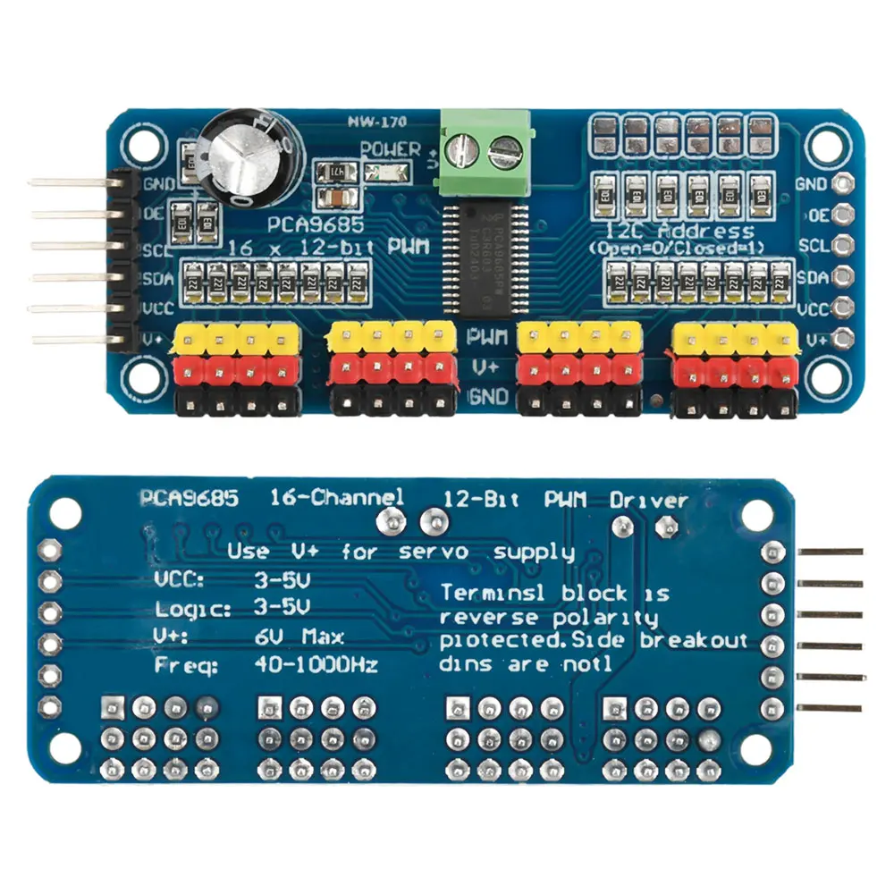 PCA9685 16 Channel 12-Bit PWM Servo Motor Driver IIC Module for Arduino Robot Servo drive Board Controller Robot IIC PCA9685