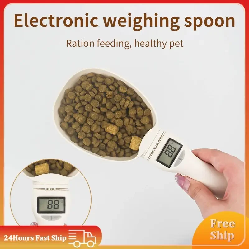 1 Pcs High Quality Pet Food Scale Electronic Measuring Tool Dog Cat Feeding Spoon Kitchen Scale Digital Display 250ml Pet Items