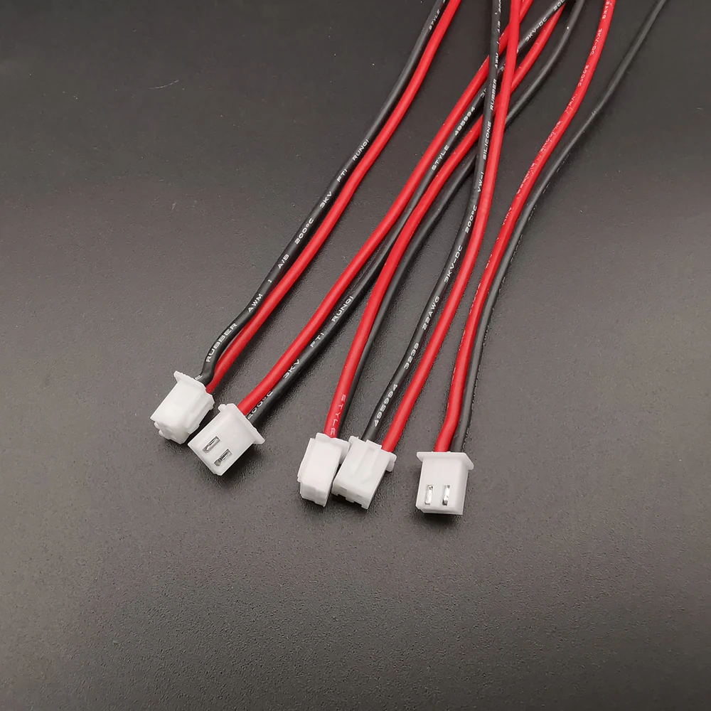 XH 2.54mm Pitch JST 1S 2Pin Balance Plug Conenctor Male Female Plugs Lead Terminal With 22AWG Silicone Wire Cable 10/15/20cm