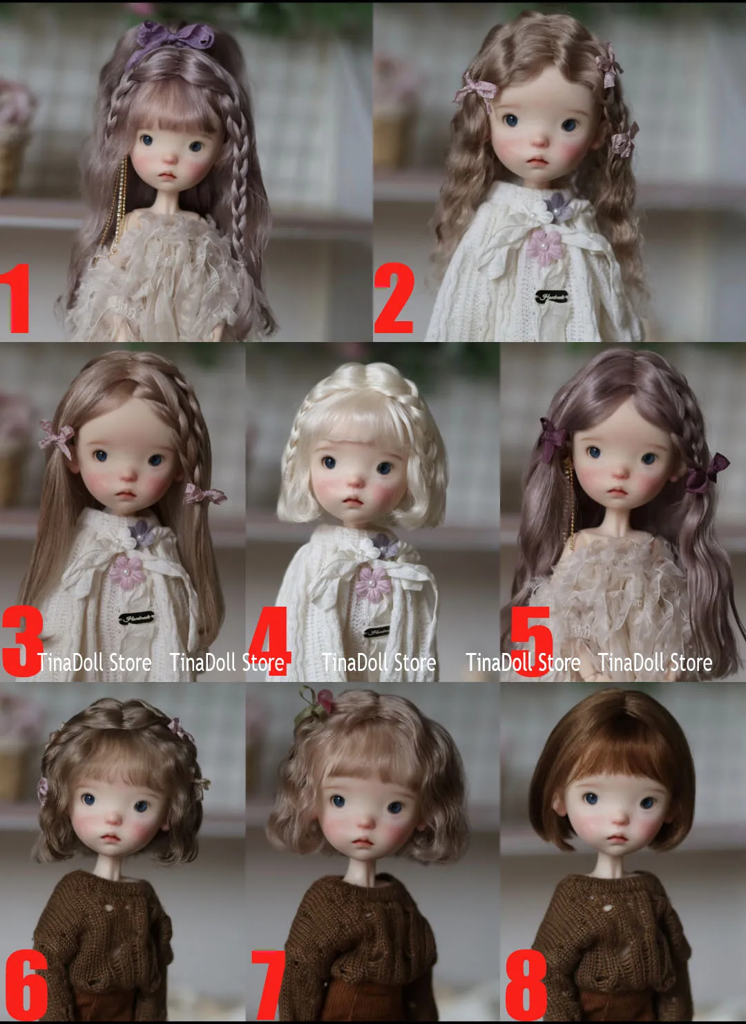 （tinadoll-store）2025-various-style-wigs-for-landoudou-landazz-16cm-head-circumstance-w23