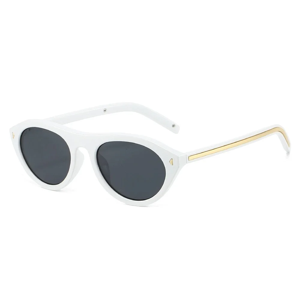 Nieuwe Mode Designer Zonnebril Vrouwen Cat Eye Zonnebril Vrouw Retro Trendy Ovale Klinknagels Brillen Y2K UV400 Shades Gafas