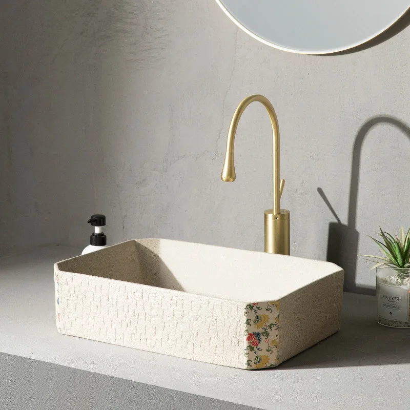 

Chinese style basin Outdoor Household ceramic balcony Bathroom