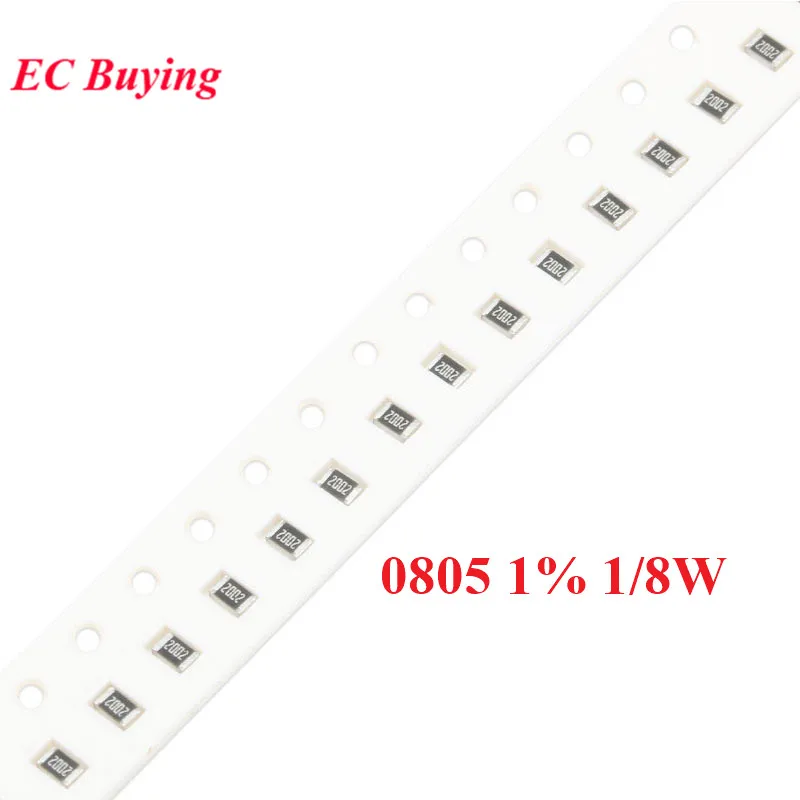 100pcs 1% 0805 SMD resistor 0R ~ 20M 1/8W 0 0.1 1 10 100 150 220 330 ohm 1K 2.2K 4.7K 10K 100K 1R 10R 100R 150R 220R 330R 1M 10M