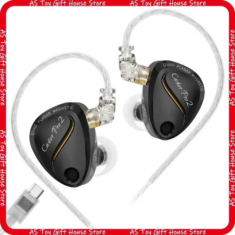 KZ Castor Pro 2 In Ear Earphone Dynamic Planar Magnetic Dual Driver HiFi Sound Tunable Portable Wired Headset