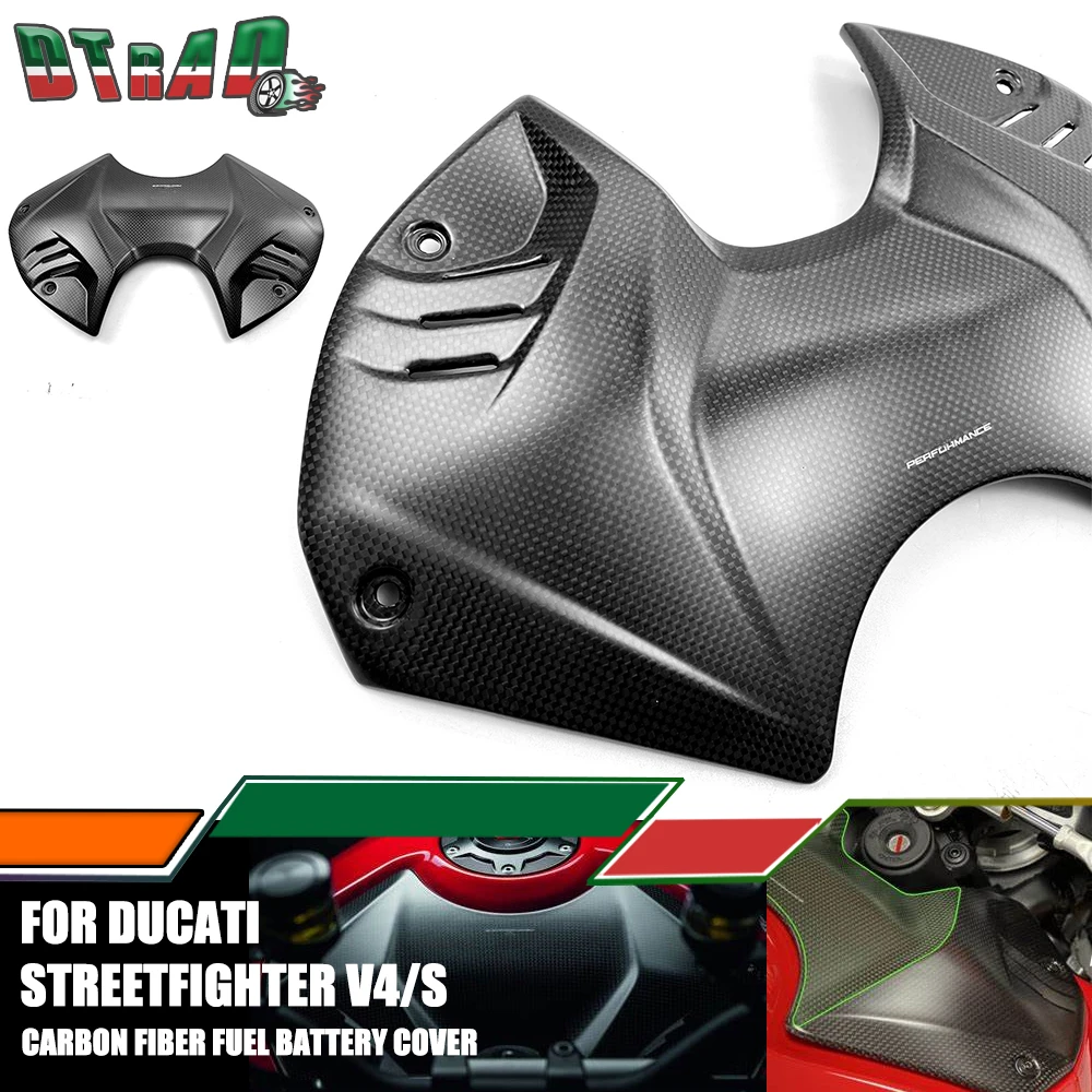 For DUCATI Streetfighter V4 S 2020 2021 2022 Carbon FIber Front Battery Cover Fuel Tank Airbox Covers Motorcycle Modified Parts