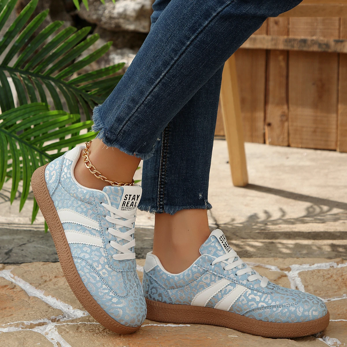 2026 Fall Women's Fashion Suede Sneakers with Double Buckle Metal Details Lightweight Breathable Comfortable Casual Flats