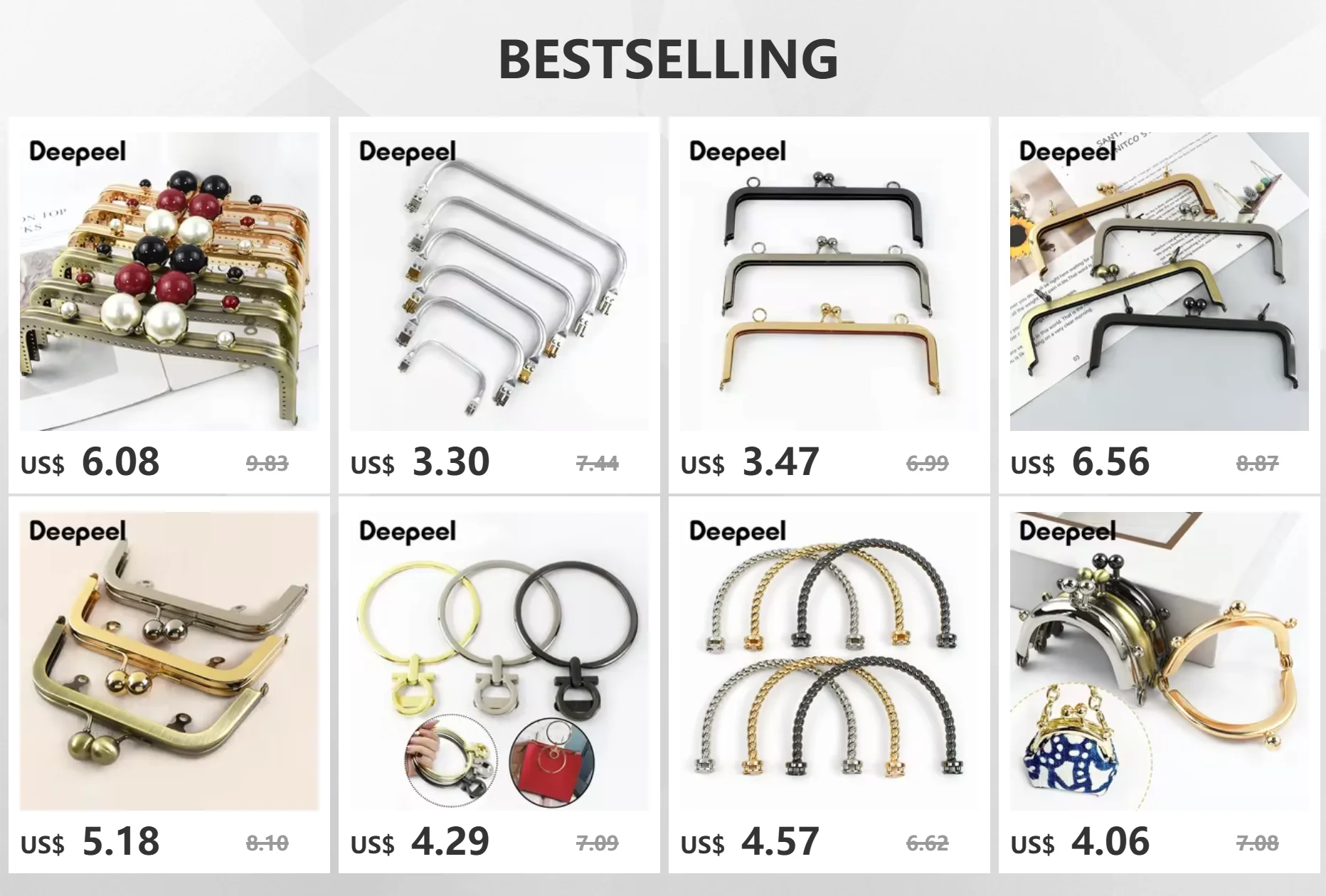 1-5Pcs Metall Kuss Verschluss Geldbörse Rahmen Wolke Tasche Arzt Aluminium Rohr Griff Schnalle DIY Taschen Kupplung Griffe hardware Zubehör – Detail 1