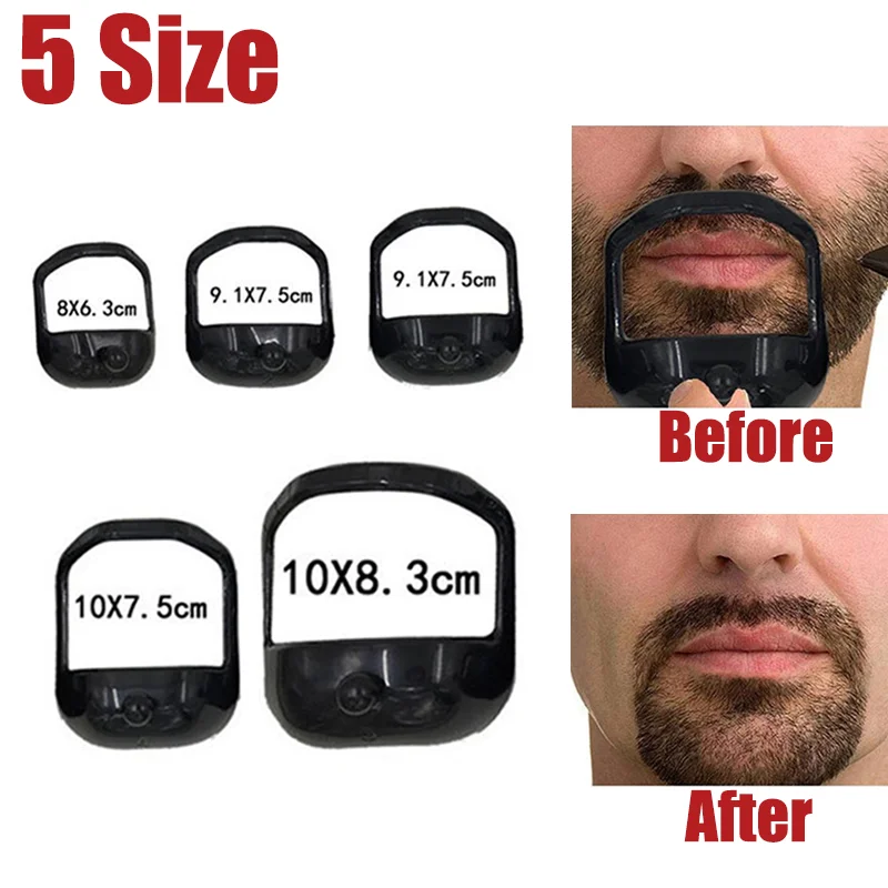 5Pcs/Set for Men Beard Styling Tool Beard Goatee Shaving Template Beard Shaving Face Care Modeling Grooming Tool 5 Sizes