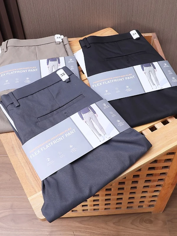 

Мужские брюки прямого кроя из серии High-End Golf: облегающие, мягкие, удобные, новая модель, на молнии, со средней посадкой, длинные.