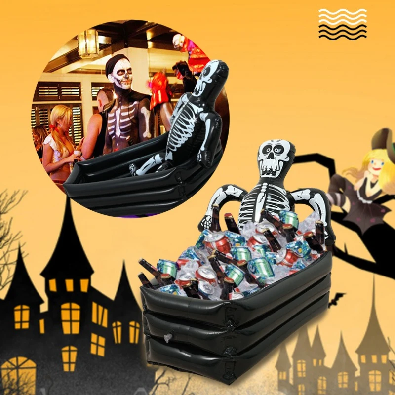 

Halloween Decoration Skull Ice Bucket Halloween Party Supplies Beverage Bucket Halloween Decorations Storage Bucket Ice Trough
