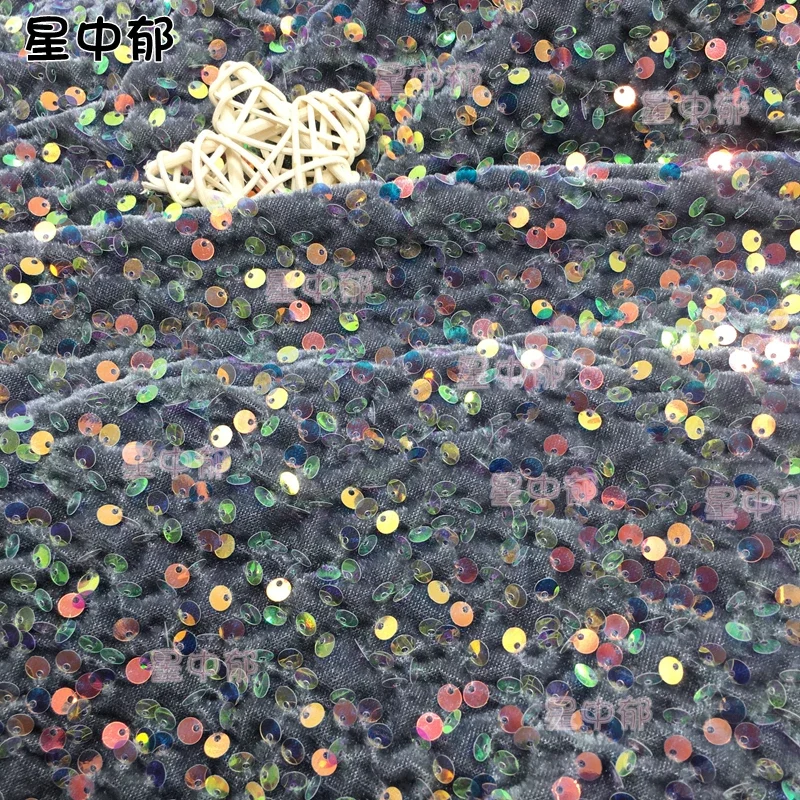 プレミアムスパンコールベルベットストレッチ生地光沢のあるグリッター素材パーティードレスパフォーマンス衣装結婚式の装飾DIY花嫁ドレス