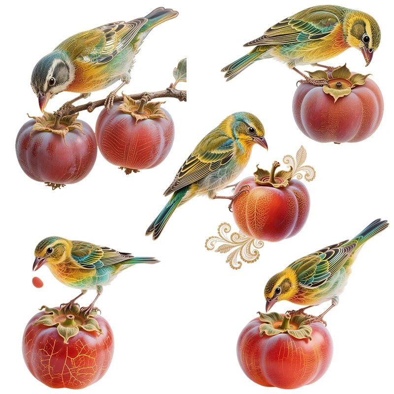 Three Ratels CD316 emerald bird on the persimmon Self adhesive wall stickers for home decoration Furniture  appliance de