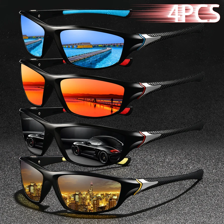 

4 PCS Fashion Vintage Metal FrameSports Sunglasses Men Women Running Cycling Mountaineering Sport Sun Glasses UV400 ﻿Eyewear