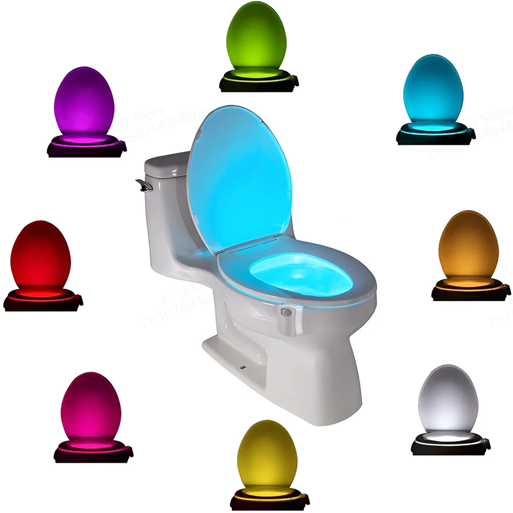 Zk30 smart pir bewegungs sensor toiletten sitz nachtlicht 8/16 farben wasserdichte hintergrund beleuchtung für toilette schüssel led lampe wc