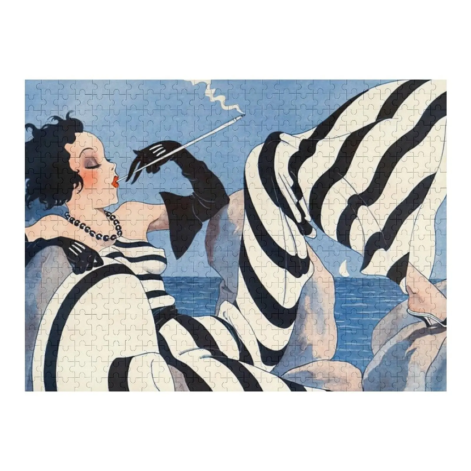 

French Art Deco Woman Haute Couture Fashion Jigsaw Puzzle Wooden Boxes Adult Wooden Puzzle