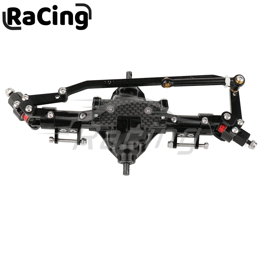 Metal Alloy Middle Steering Straight Axle with Servo Base for 6x6 8x8 1/10 RC Rock Crawler Car Axial SCX10 RC Upgrade Parts