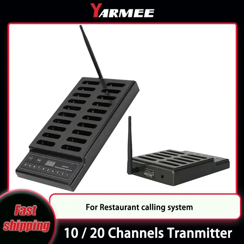 YARMEE 1PCS Restaurant Wireless Calling System 20/10 Channels keypad Transmiiter