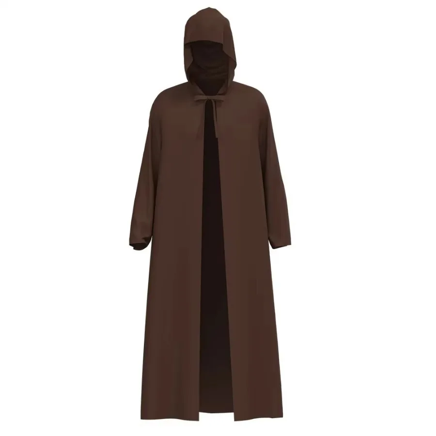 Witch Death Cosplay Costumes Adult Hooded Robe Friar Unisex Cape Medieval Chaplain Cloak Halloween Masquerade Vampires Robe - view 6