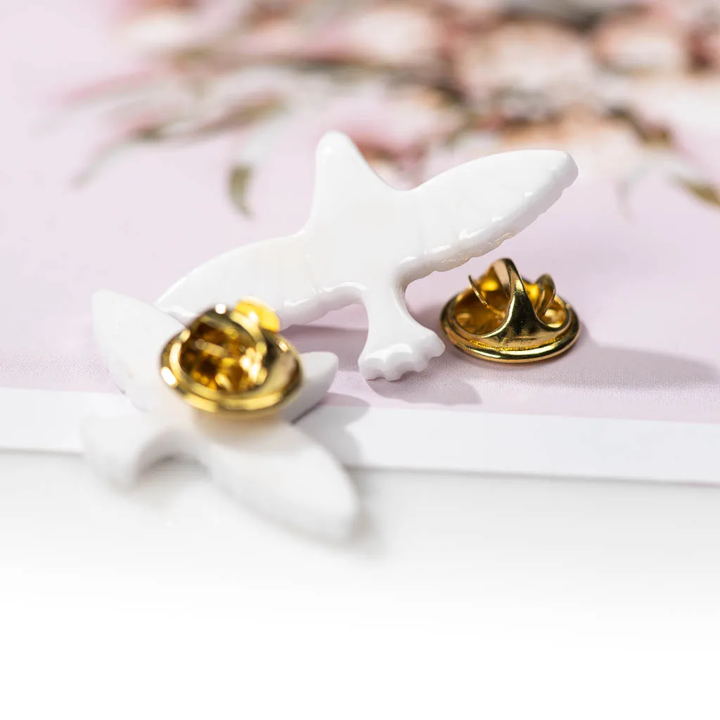 Ice crack Dove Of Peace Ceramic Brooch Fashion Popular Hand Made Jewelry Student Lover Gift #FY420