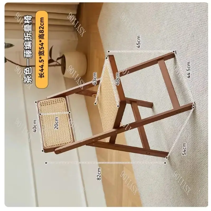 

Портативный складной стул из бамбукового ротанга со спинкой для взрослых — комфортное сиденье для дома, гостиной и улицы