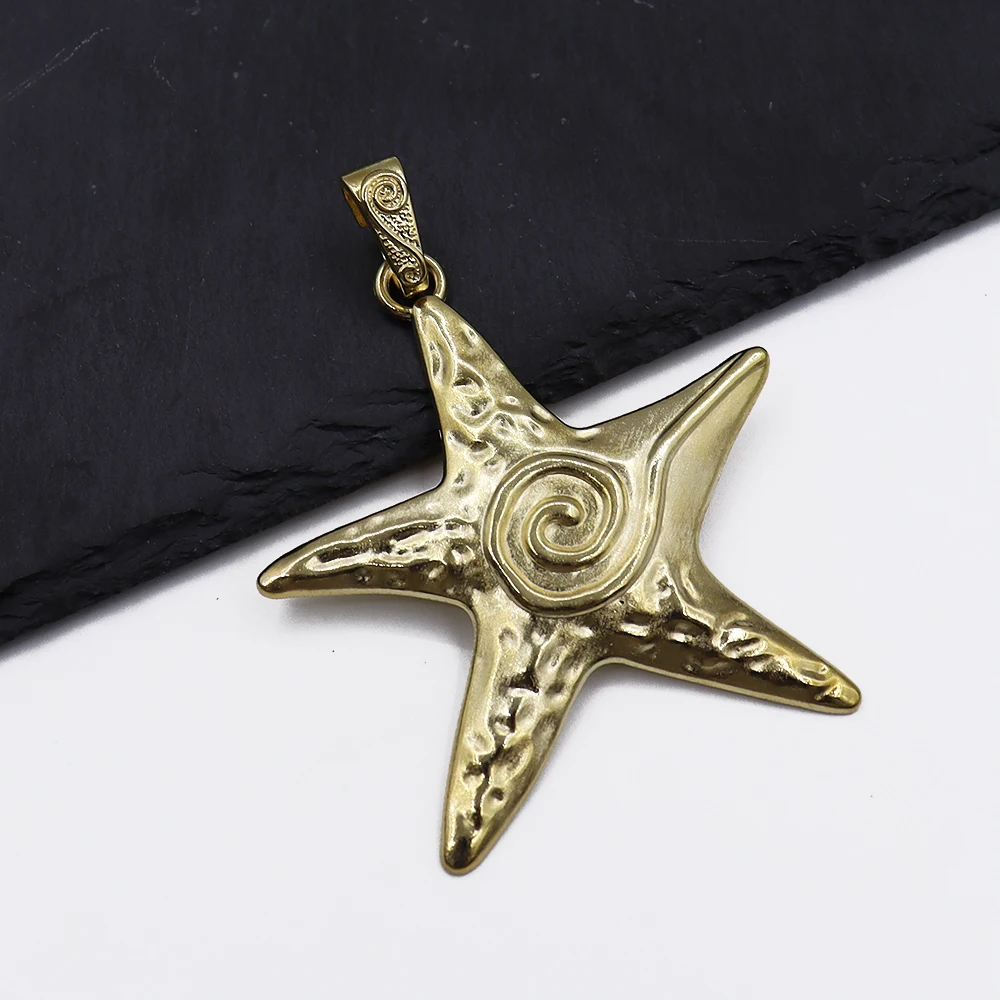 1PCS 66*81mm Picture Color Big Starfish Charms Marine Organism Pendant Metal Alloy DIY Necklace Bracelet Earrings Marking