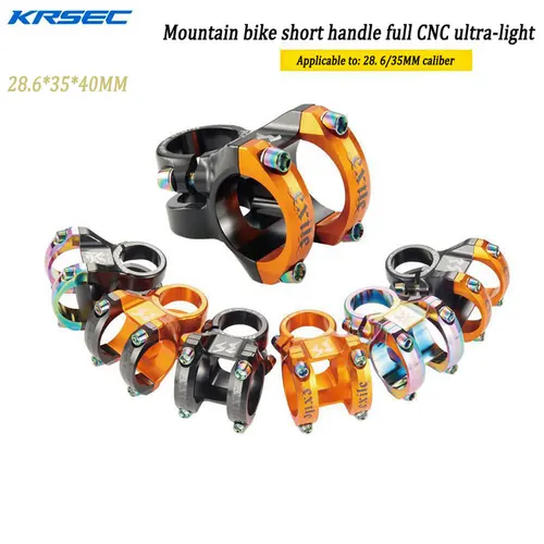 Vástagos de aluminio CNC para bicicleta de montaña, puente de Color degradado, potencia corta, 28,6x35x40mm, varilla de manillar de mesa, vástago ajustable