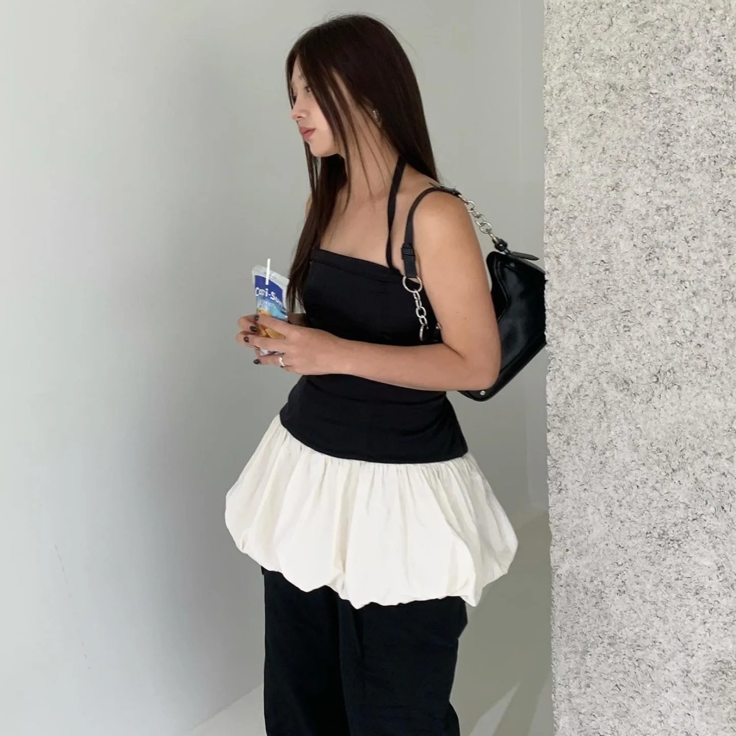 

Dongda Gate Women's Slim Fit Tube Top Floral Print Color Blo Dr Strap Vest Summer 2025 Polyester Fiber 00%