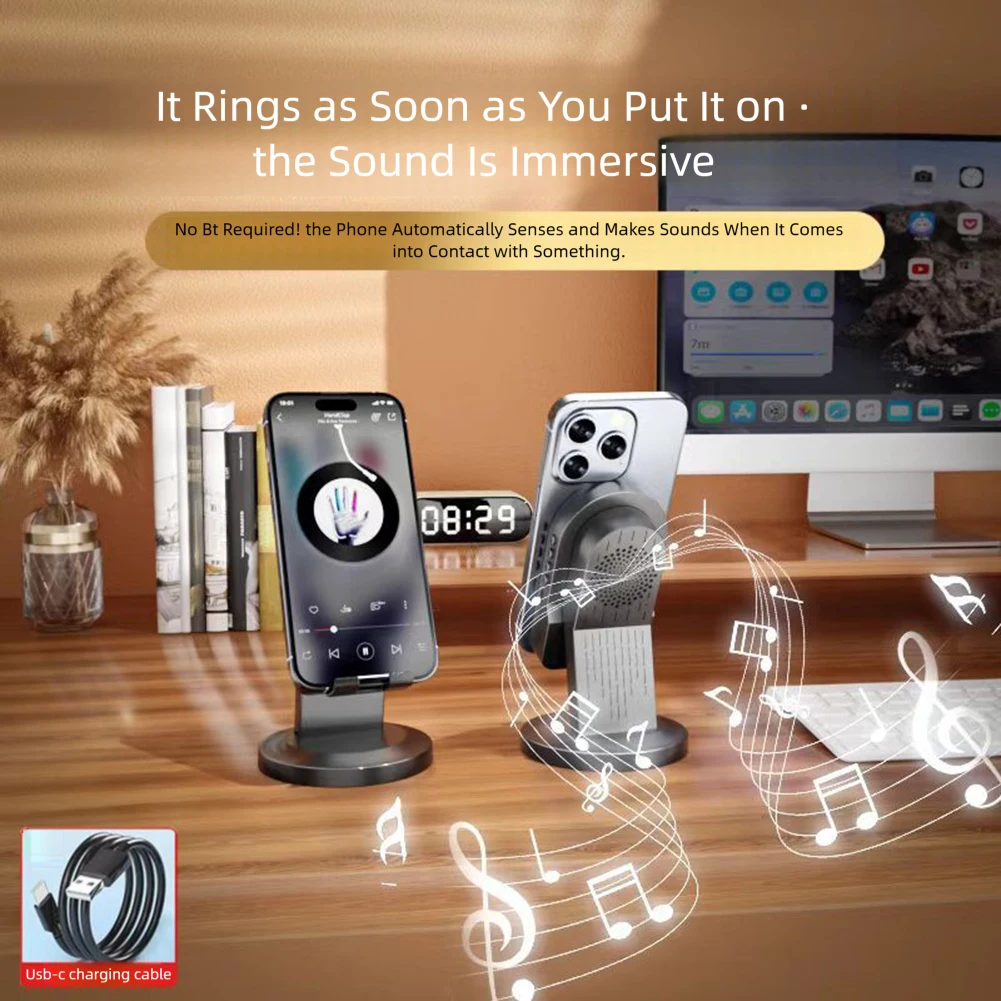 Dudukan Ponsel Dengan Speaker Bluetooth Nirkabel Speaker Nirkabel Portabel yang Kompatibel dengan Bluetooth Untuk Sebagian Besar Jenis Ponsel