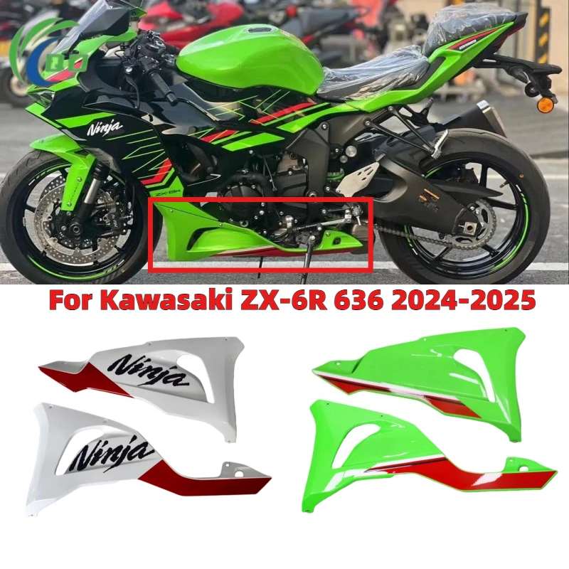 

Lower Engine Fairing Side Panels Exhaust Shield Plate Bottom Belly Cover Fit For Kawasaki Ninja ZX-6R 636 ZX6R ZX 6R 2024-2025
