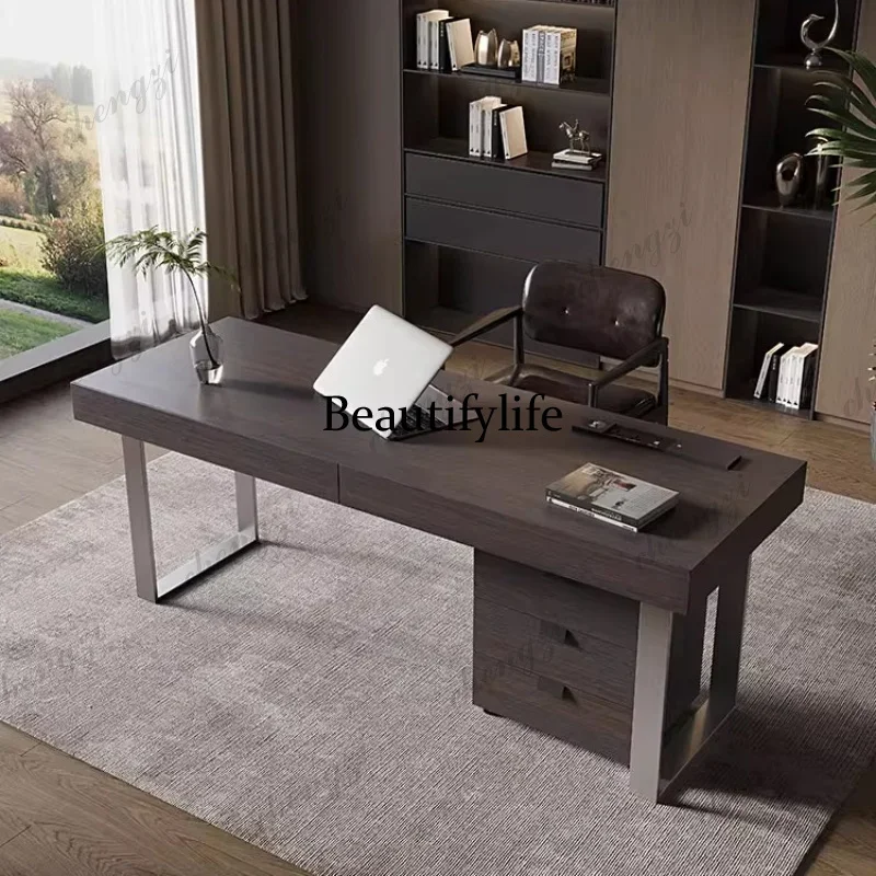BBB   Italy Minimalist Boss Office Desk Designer High Solid Wooden Interior Office Desk Computer Study Home Furniture Poyta