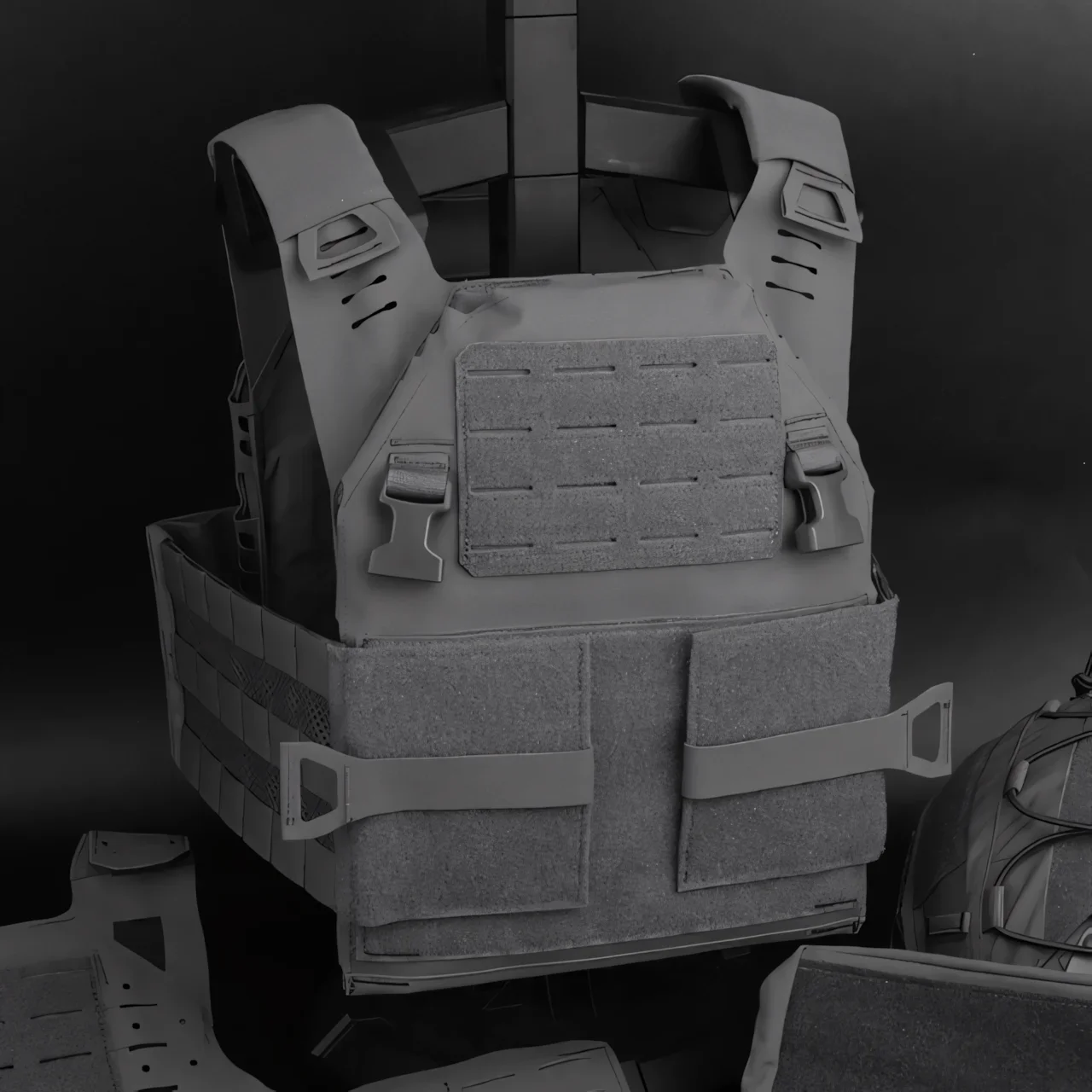 Wosport Attacker Plate Carrier Quick Release MOLLE Vest 2.5cm Buckles Panel Compatible Lightweight Adjustable for Airsoft Use
