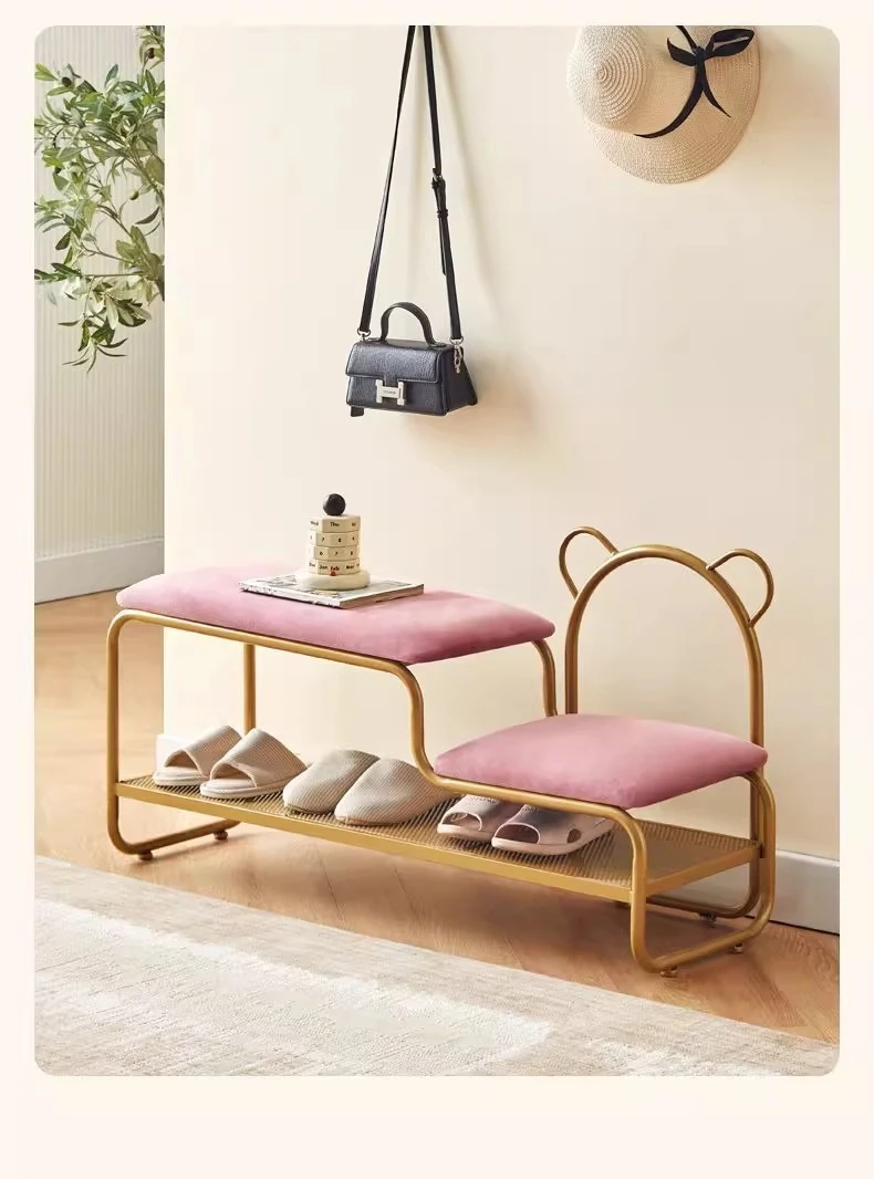 Integrated Shoe Changing Stool And Shoe Cabinet for Home Entrance Simple Design Door with Changing Stool at Entrance