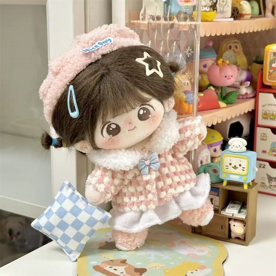 Vestiti per bambole in cotone da 20 cm Abito stile college Abito carino Abito casual per bambole di peluche