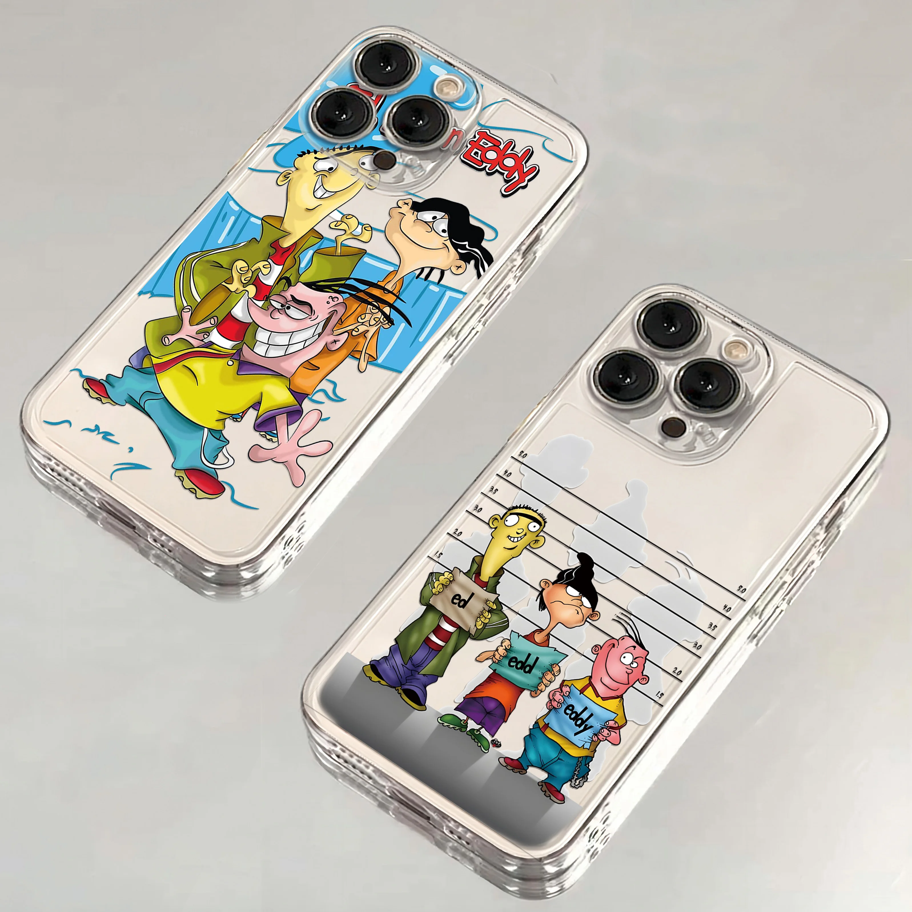 الكرتون E-Ed Edd N Eddy جراب هاتف آيفون 16e 16 15 14 13 12 11 Mini Pro Max X XR XSMax 7 8 Plus غطاء خلفي ناعم شفاف #1