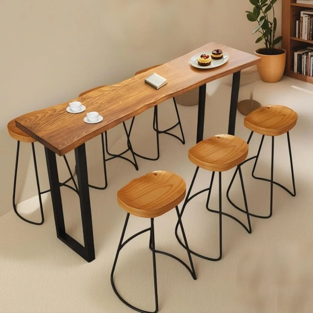 Counter Height Table Long Narrow Bar Table for Small Spaces Pub with Sturdy Metal Frame Entryway Rectangular High TopTable Kitch
