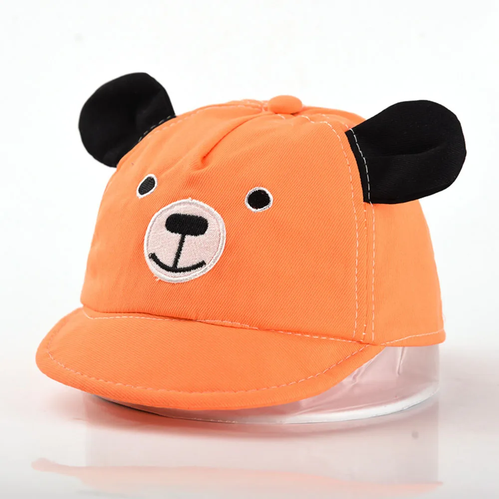 Cute Bear Children\'s Hat Korean Baby Baseball Cap Sun Protection Peaked Hats Boys Girls Cheap Caps For Kids 5-24 Month