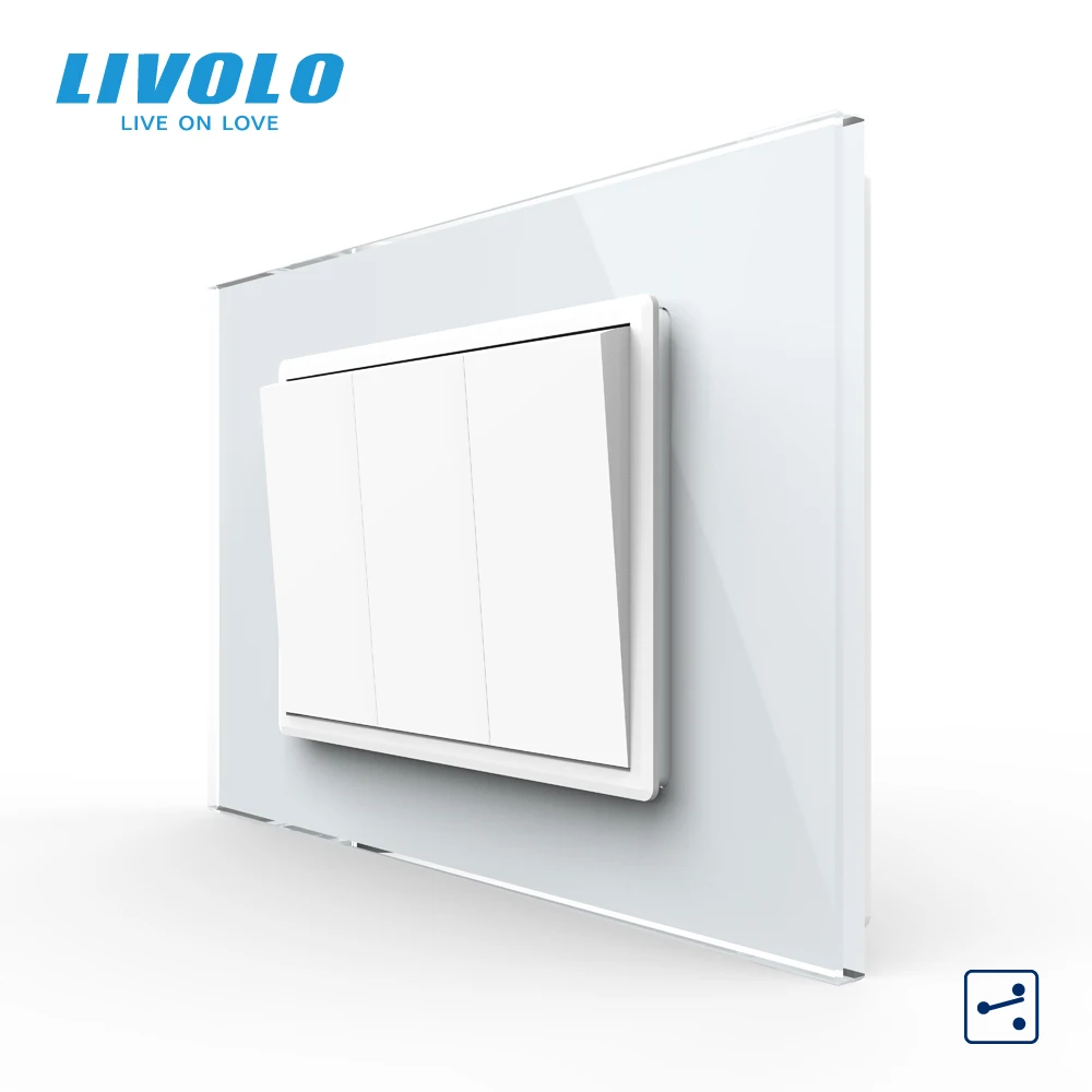 Livolo c9 Eua au Padrão 67.5 mm Luxuoso Telefone com tv Satv Aiduo Soquete Painel de Vidro Cristal Pérola Branca Tomadas de Soquete