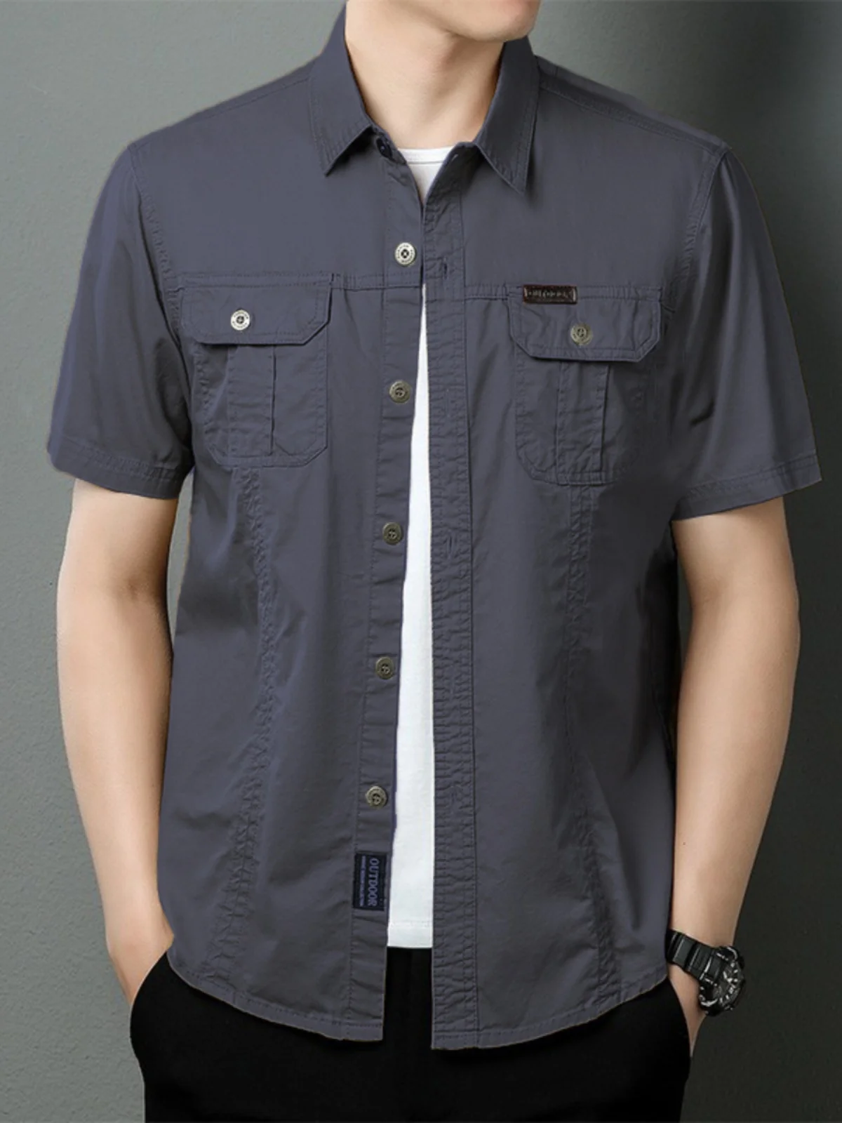 

Летняя мужская повседневная футболка из тонкого чистого хлопка свободного кроя, модная рабочая одежда