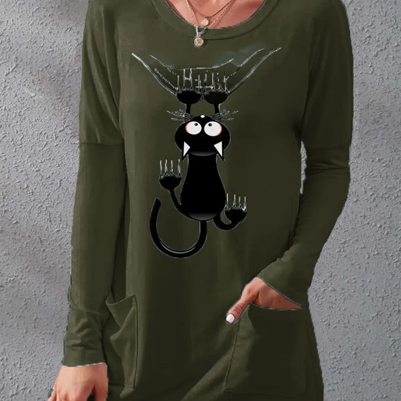 Automne 2025 EuropeUS femmes rondes Ne t-shirt Dr avec ket taille ample Polyester tissu longue Sve a-ligne jupe Dr