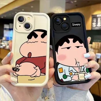 C-Crayon S-ShinChan kreslený telefon pouzdro pro iPhone 15 14 13 12 11 Pro Max 15 14 8 7 6 Plus X XS Max silikonový protiskluzový kryt 6 nejlepší prodej Pouzdro na iPhone s pastelkou Shin Chan - №6