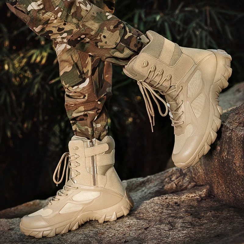 

Men's Shoes High-top Boots Men's Outdoor Hiking Shoes Male Breathable Mid-calf Boots Bota Masculina