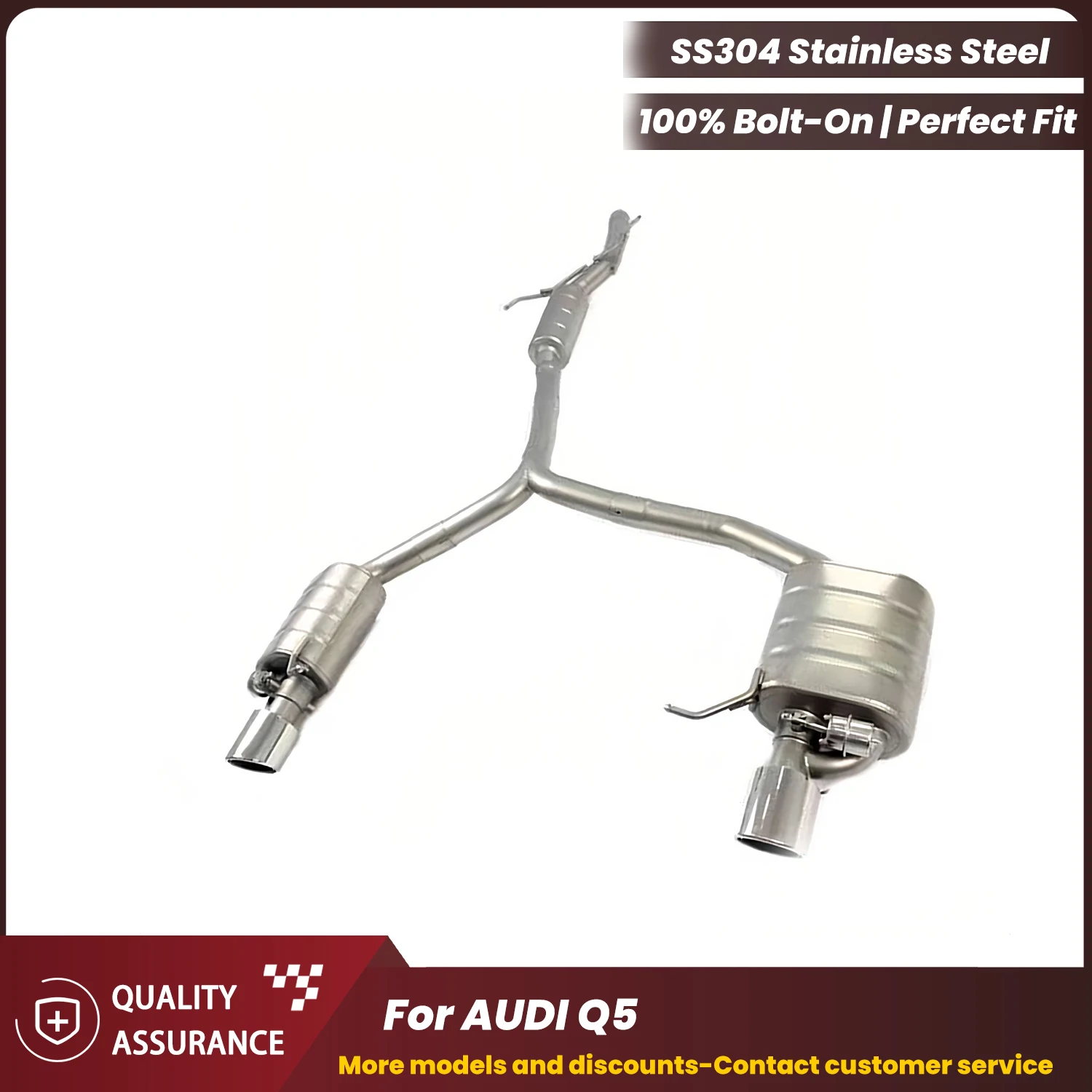 

ECCF Valvetronic SS304 Catback Exhaust For AUDI Q5 Aggressive Exhaust Sound Performance Upgrade Easy Installation