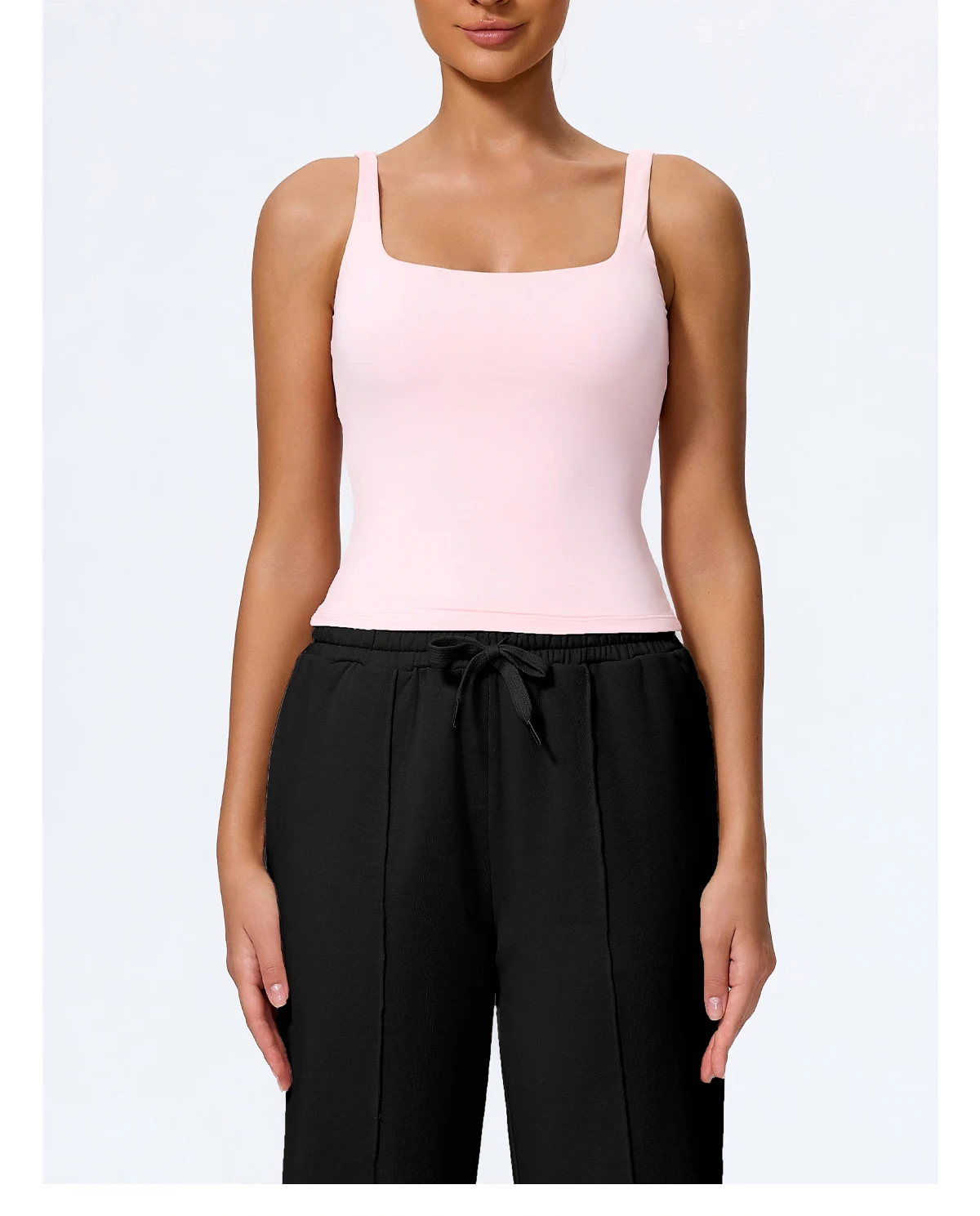 Hearuisavy Sommer Damen Workout Tanktop Gym Enganliegendes Unterhemd Atmungsaktiv Schnelltrocknend Ärmelloses Yoga-Oberteil Lauf-Sportweste – Detail 15