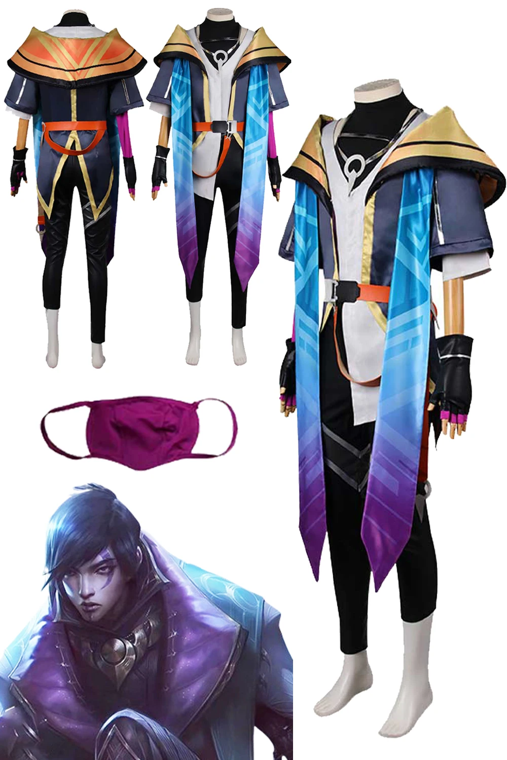 

Heartsteel Aphelios Costume Fantasy Game LoL Heartsteel Aphelios Set Halloween Carnival Suit For Disguise Male Men Adult