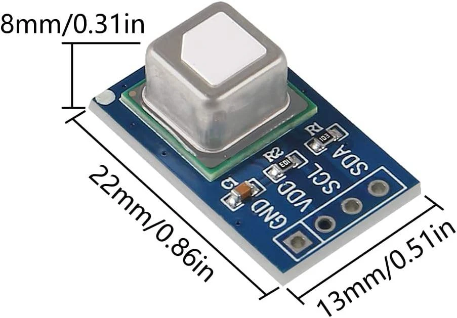 Moduł czujnika gazu SCD41 2-w-1 do wykrywania CO2 i temperatury, komunikacja 12C, Sensirion Envi — zdjęcie produktu 5