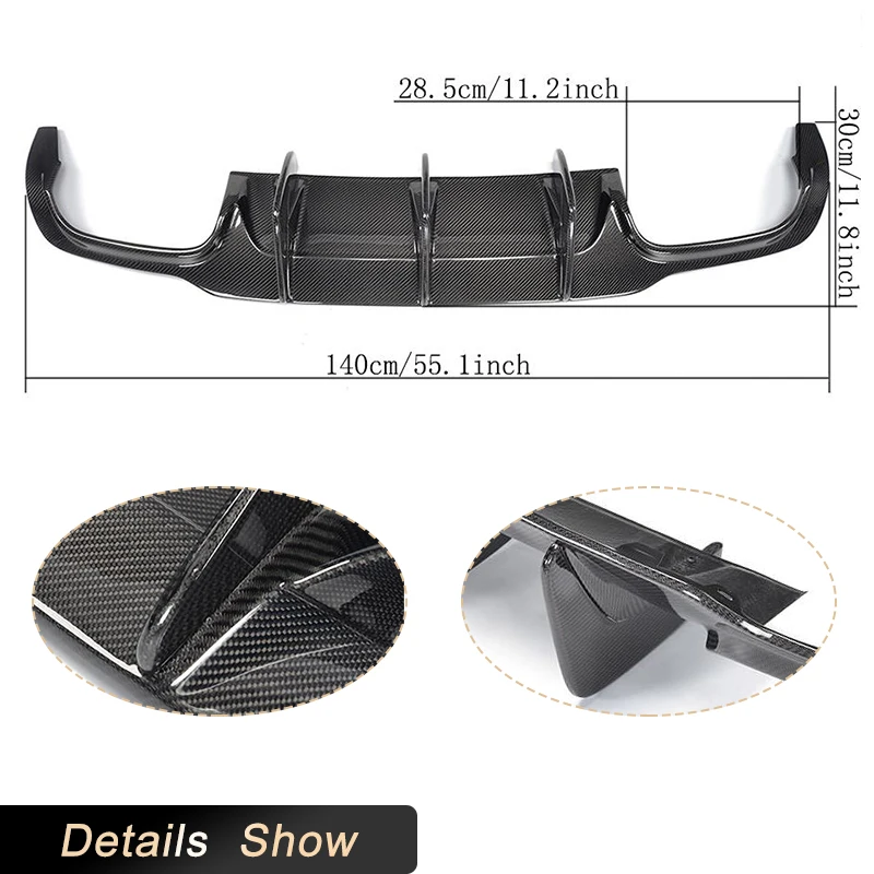 For W204 C63 Carbon Fiber Rear Lip Spoiler Diffuser for Mercedes Benz W204 C300 Sport C63 AMG 2009-2014 Rear Bumper Diffuser FRP