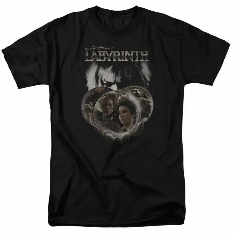 Labyrinth Globes T Shirt Mens Licensed Classic Movie Goblin King Sarah Black