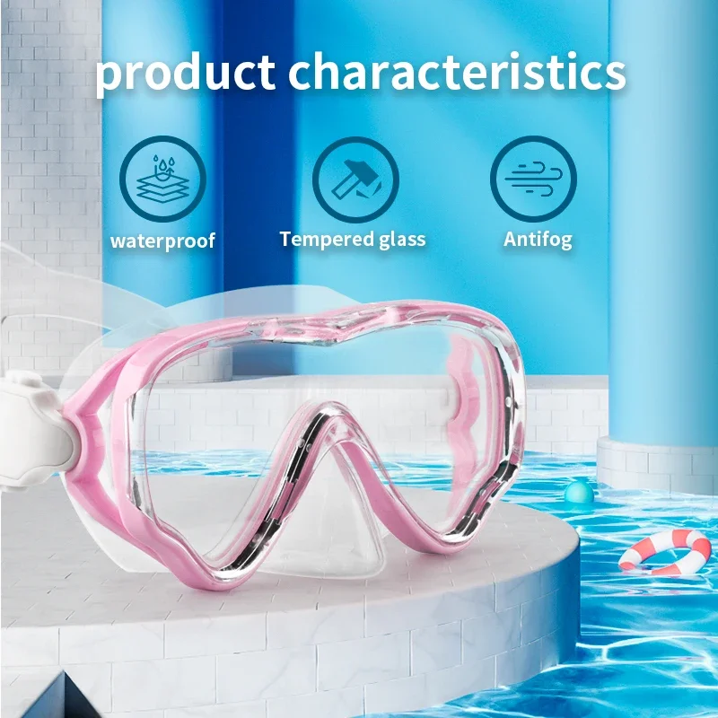 

Professional Big Frame Swimming Goggles with Nose Cover Anti Fog Wide View Swimming Gear for Boys Girls Children Glasses Copozz