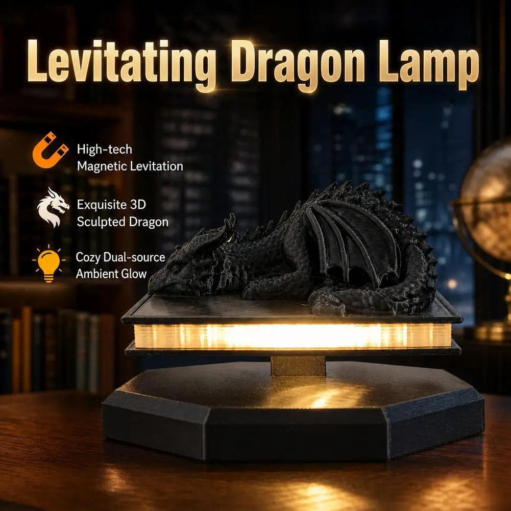 Bookshelf Lamp 3d Levitating Dragon Book Bedroom Living Room Library Decor For Halloween Christmas Graduation Birthday Gift